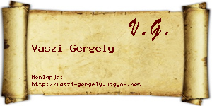 Vaszi Gergely névjegykártya